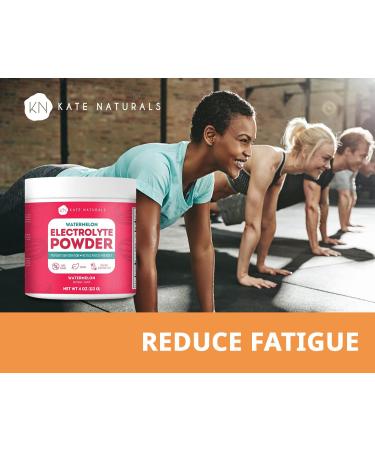 Kate Naturals Watermelon Electrolytes Powder 4oz - Instant Vegan Energy Boost, Prevent Dehydration, Eliminate Cramps - Non-GMO, Keto-Friendly, Zero Sugar - Buy Online on SooperMarket.com