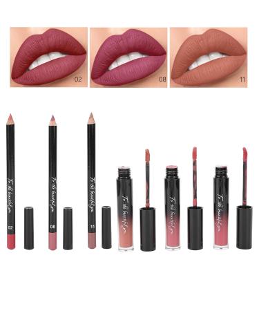 3PC Matte Liquid Lipstick & Lip Liner Set - Waterproof Durable Makeup for Women | Best Cosmetics Gift - Buy Online on SooperMarket.com