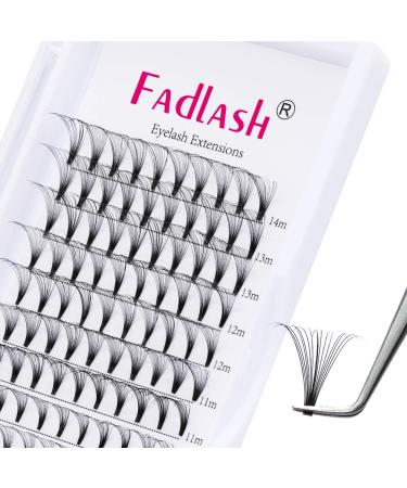 Volume eyelashes 16d Russian Volume eyelashes D Curl 0.07mm 8-14mm Mix finished compartments of eyelashes Bulled eyelashes for eyelash extensions 1 piece (1 Pack) 16D-0.07-D