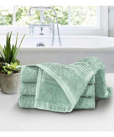 Belizzi Home Ultra Soft Cotton Washcloths - 12 Pack 12x12 inch Face Cloths in Sea Green, Compact & Lightweight for Everyday Use - Buy Online on SooperMarket.com