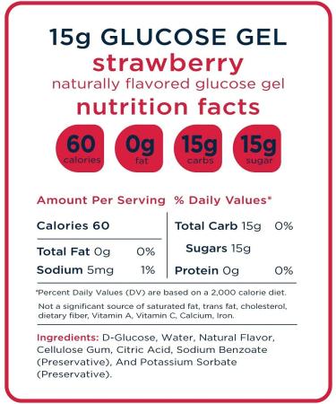 Transcend Strawberry Glucose Gel Packs - 15 Pack (1.1oz Each) | FSA/HSA Eligible, Blood Sugar Support for Diabetics | Fast-Acting 15g Dose | Made in USA - Buy Online on SooperMarket.com