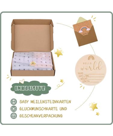 Laferka Baby Gift Set for Boys & Girls - Newborn 100% Cotton Cuddling Cloth Bibs Bite Ring & Wooden Shield - Perfect Birth Gift - Buy Online on SooperMarket.com
