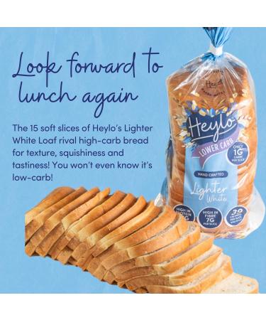 Heylo Lighter White Bread 2-Pack | Low Carb Bread | Keto Bread Loaf Ideal for Sandwiches Toast or As One of Your Delicious Keto Snacks | Keto Food | Keto Low Carb Bread | Keto Breads - Buy Online on SooperMarket.com