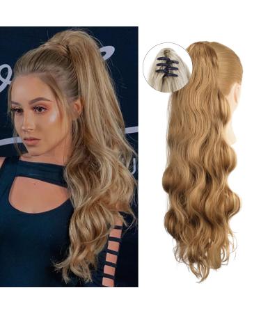 REECHO Ponytail Extensions, Easy Claw Clip in Hair Extensions 16 Inch Natural Lightweight Pony Tails Hairpieces for Women - Dark Blonde 16 Inch Dark Blonde