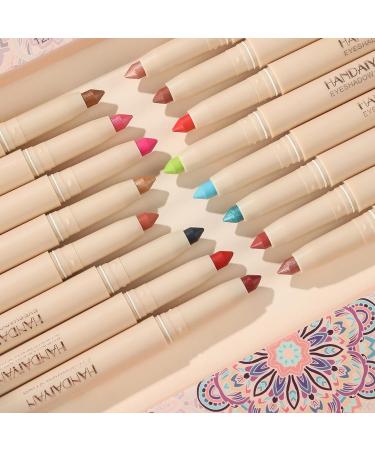 DELISOUL Eyeshadow Crayon: Waterproof Matte & Shimmer Stick with Sharpener - Long Lasting Neutral Eye Makeup | 16 Shades - Buy Online on SooperMarket.com