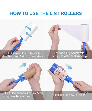 Pet Hair Lint Roller Set - 900 Extra Sticky Sheets, 5 Handles, 10 Refills - Portable Travel Size for Clothes, Furniture, Dog & Cat Hair Removal - Buy Online on SooperMarket.com