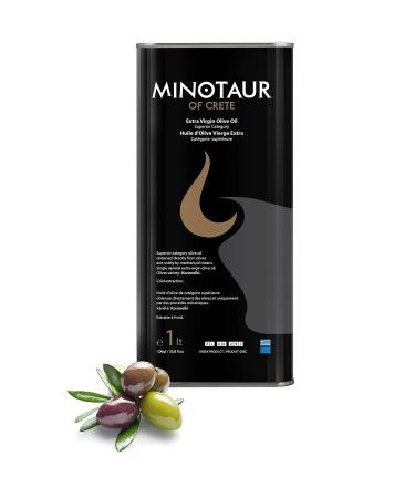 Minotaur of Crete | Extra virgin premium olive oil from Crete | Cold extracted | 1 liter (1L) 1 l (1 pack)