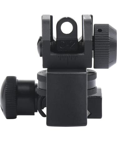 Ozark Armament A2 Rear Sight - Metal Construction - Two Aperture for Close and Precision Targets - Picatinny Rail Mount - Buy Online on SooperMarket.com