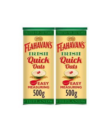 Flahavan's Irish Quick Oats Original 500g | Microwavable Porridge Oats | Pack of 2