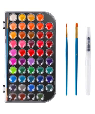 Watercolor Paint Set  48 Colors Non-toxic Watercolor Paint with a Brush Refillable a Water Brush Pen and Palette  Washable Water Color Paints Sets for Kids Adults Artists Children Students Beginner
