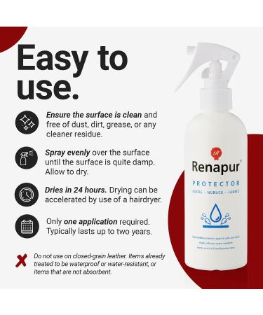 Renapur Suede Nubuck Fabric Waterproofing/Stain Protection 250ml - Eco-Friendly & Non-Toxic for Shoes, Boots, Trainers, and Clothing - Buy Online on SooperMarket.com