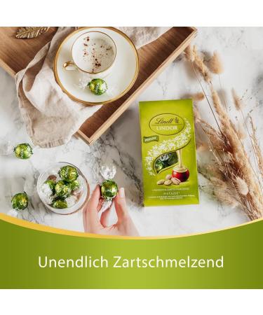 Lindt Lindor Pistachio Chocolate Balls - 137g Bag | 10 Whole Milk Chocolate Pralines | Perfect Gift for Chocolate Lovers - Buy Online on SooperMarket.com