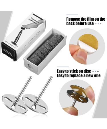 Set of 102 Stainless Steel 25mm Sanding Paper Discs - 80 Grit | Nail Drill Bits Replacement Pads for Electric Foot Rasp Files - Buy Online on SooperMarket.com
