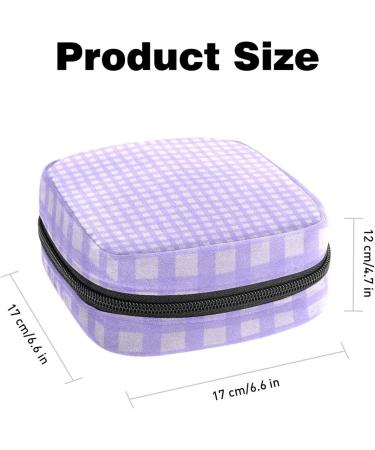 Lilac Plaid Menstrual Cup & Pad Storage Bag - Portable Period Pouch for Women/Girls - Multi-Colored - 1Pcs - Buy Online on SooperMarket.com
