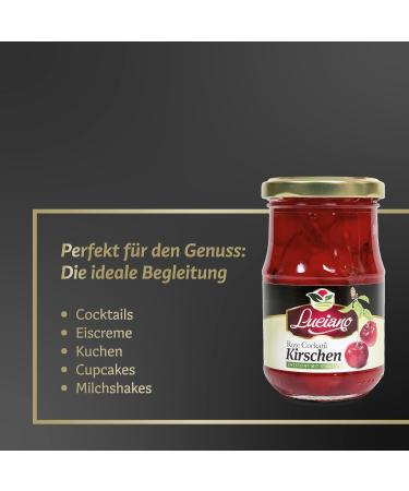 Luciano Cocktail Cherries 125g - Premium Maraschino Sour Cherries in Syrup | International Shipping Available - Buy Online on SooperMarket.com