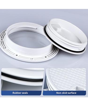 4/6/8 inch White Deck Plate Hatch with Detachable Cover - Non-Slip Inspection Hatch - Buy Online on SooperMarket.com