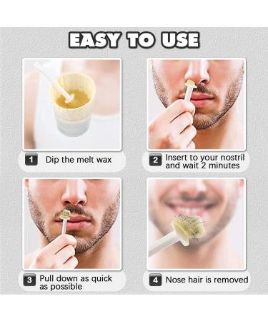Nose Wax Kit for Men and Women - 100g Nose Hair Removal Wax with Safe Tip Applicator and Moustache Stencils - Christmas Gift Set in White - Buy Online on SooperMarket.com