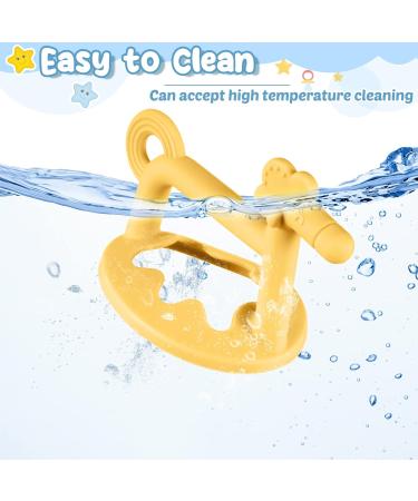 Sratte 3 Pack Silicone Baby Teething Toys for Babies 0-6 Months - Anti-Drop Hand Teether Set for Sucking Needs - Less Dust Baby Chew Toy - Perfect Baby Gift - Buy Online on SooperMarket.com