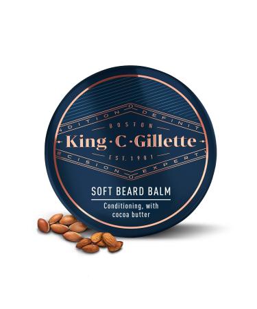 King C. Gillette Soft Beard Balm, Deep Conditioning with Cocoa Butter, Argan Oil and Shea Butter