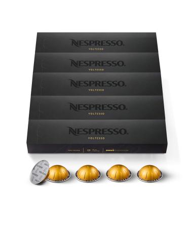 Nespresso Capsules VertuoLine, Voltesso , Mild Roast Espresso Coffee, 50 Count Coffee Pods, Brews, 10 Count (Pack of 5), (VERTUOLINE ONLY)