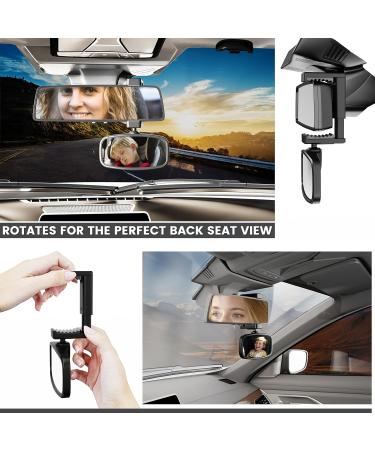 360 Rotatable Car Mirror Baby Rear View for Rear Seat Safety (12.9 * 6.5cm) - Buy Online on SooperMarket.com