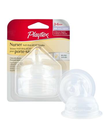 Playtex Drop-Ins NaturaLatch Silicone Nipple - Fast Flow - 2 Pack (Discontinued by Manufacturer)