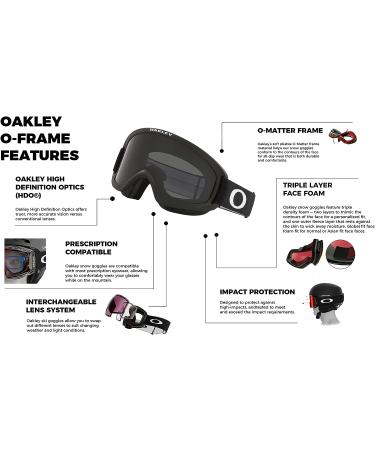 Oakley O-Frame 2.0 PRO Ski Goggles For Men & Women + iWear Eyewear Kit - Matte Black/Dark Gray - Buy Online on SooperMarket.com