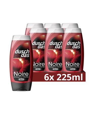 Duschdas 3-in-1 shower gel & shampoo noire shower bath with Fresh-Energy fragrance formula ensures a refreshing start in the day 6x 225 ml aloe vera 225 ml (6 Pack)