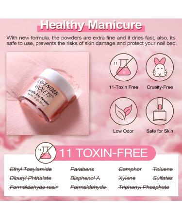 Lavender Violets 12Pcs Dip Powder Nail Kit - 6 Colors French Pink Dipping Powder System with Base, Top Coat & Activator for Manicure at Home - Buy Online on SooperMarket.com