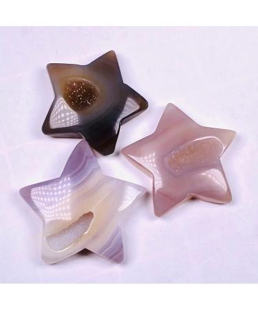 Home Decoration Natural Agate Pentacle Geode Crystal Rock Specimen Reiki for Decor Stones kaixun (Color : Randomly Send Size : 3 Pieces) 3 pieces Randomly Send - Buy Online on SooperMarket.com