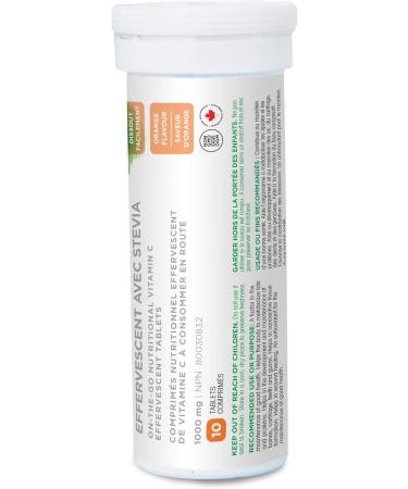 Organika Instant-C Effervescent- Orange- 1000mg Vitamin C Immune Support Tablets 1 Tube x 10 Tablets Orange 1 count (Pack of 1) - Buy Online on SooperMarket.com