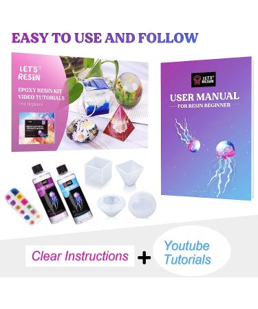 LET'S Resin Complete Resin Kit with Silicone Molds - 16oz Bundle for Beginner Casting - Sphere & Pyramid Molds Included - Buy Online on SooperMarket.com