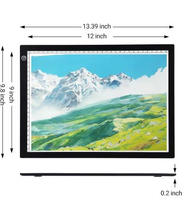 RTjoy A4 LED Light Pad | USB Powered Drawing Board with Adjustable Brightness | Ideal for Diamond Painting, Weeding Vinyl, and More | Black A4 Light Pad - Buy Online on SooperMarket.com