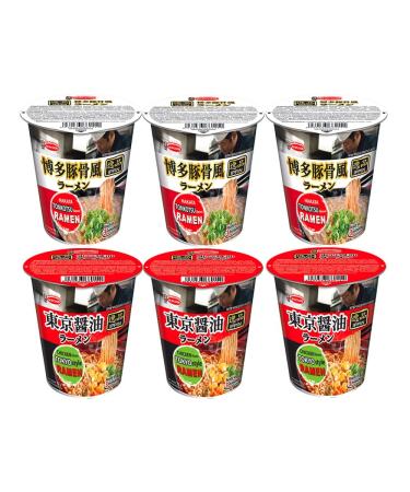 Acecook Ippin Instant Ramen Cup (Tokyo Shoyu + Hakata Tonkotsu)(Pack of 6)