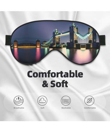 Night London Tower Bridge Soft Sleep Eye Mask Female Breathable Eye Patch Perfect for Travel and Relaxation - Buy Online on SooperMarket.com