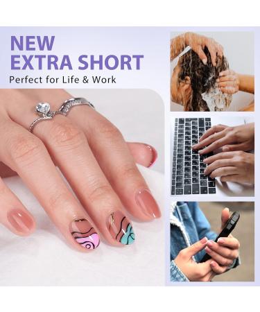 Extra Short Almond Nail Tips | BTArtbox XCOATTIPS Gel Press On Nails | Natural Matte Oval Fake Nails for Acrylic Extensions - Buy Online on SooperMarket.com