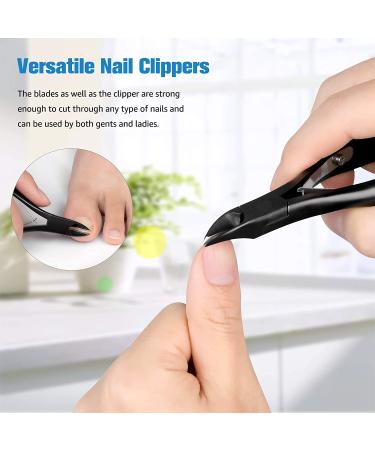 FERYES Large Handle Toenail Clippers for Thick Fungal or Ingrown Toenails - Podiatrist Recommended 4R13 Stainless Steel Cutters - BLACK - Buy Online on SooperMarket.com
