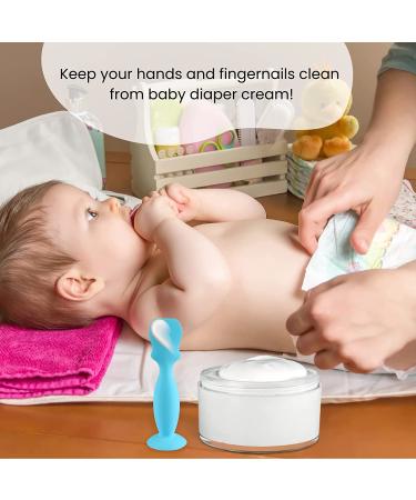 4 Pack Baby Diaper Cream Brush Set for Newborns - Silicone Spatula Applicator in Blue Green Gray White - Buy Online on SooperMarket.com