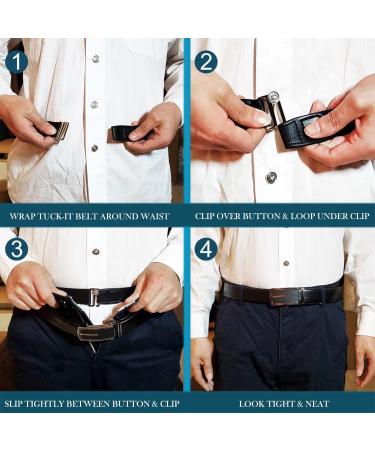 Adjustable Shirt Stays for Men - Comfortable Elastic Shirt Lock Straps & Clips - Practical Black Shirt Stand - Buy Online on SooperMarket.com