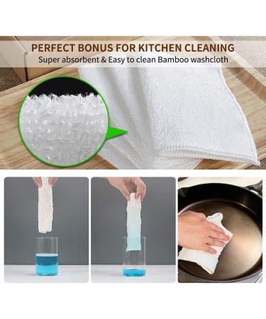 4-Piece Cast Iron Cleaner Set - Chainmail Scrubber, Cast Iron Scraper, Sponge - Red Cleaning Kit - Buy Online on SooperMarket.com