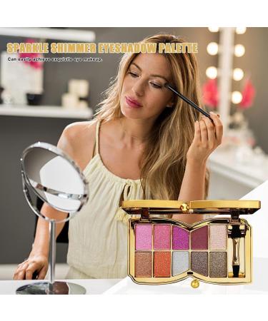 10 Colors Glitter Eyeshadow Pallet Shimmer Colorful Eyeshadow Palette Makeup Diamond Bright Makeup Shimmery Highly Pigmented Waterproof Long-lasting Sweatproof Practice Make Up - Buy Online on SooperMarket.com