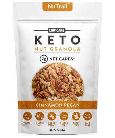 NuTrail - Keto Nut Granola Healthy Breakfast Cereal - Low Carb Snacks & Food - 2g Net Carbs - Almonds Pecans Coconut and more (11 oz) (1 Count)