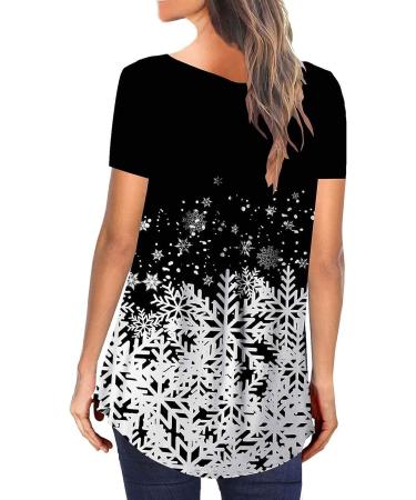 Womens Tunic Tops 2023 | Trendy Short Sleeve Button Down Shirt | Black-3 Medium - Buy Online on SooperMarket.com