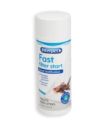 Interpet Fast Filter Start Treatment to Boost Aquarium Bio Filtration 125 ml Fast Acting Beneficial Bacteria Safe for Fish clear 125 ml