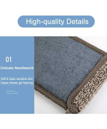 Loofah Back Scrubber for Shower - Dual-Sided Exfoliator for Men and Women - Natural Flax Scrub Washer - Deep Clean and Invigorate Skin - Navy Cotton-Bottom - Buy Online on SooperMarket.com