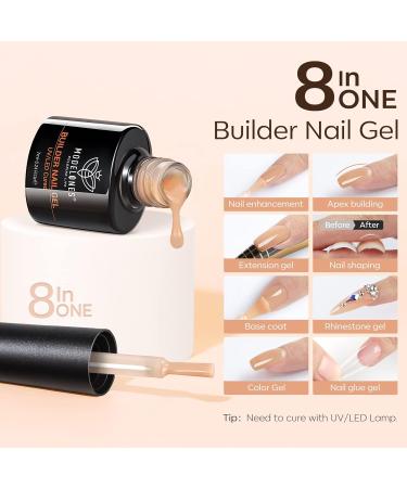 Modelones 8-in-1 Nail Builder Gel Set - 6 Colors | Hard Gel for Nail Extensions | Builder Gel in a Bottle - Buy Online on SooperMarket.com