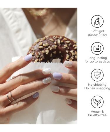 NAILOG Semi Cured Gel Nail Strips 34 pcs Salon-Quality Gel Nail Stickers Long Lasting Nail Wraps for Women with Soft Gel Finish (Innocent) - Buy Online on SooperMarket.com