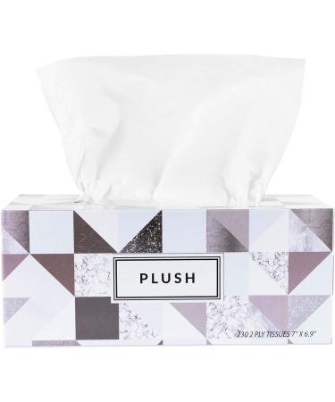Plush Facial Tissues 130 Per Box 7 x 6.9 2 Ply Soft Smooth - Family Pack of 8, 1040 Total Tissues - Ideal for Bathroom, Office, School, Home, Kitchen, Car - Buy Online on SooperMarket.com