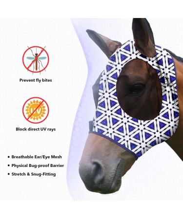 Harrison Howard Super Comfort Stretchy Fly Mask | Large Eye Space | UV Protection & Breathability | Magic Prism Kaleidoscope Color - Buy Online on SooperMarket.com