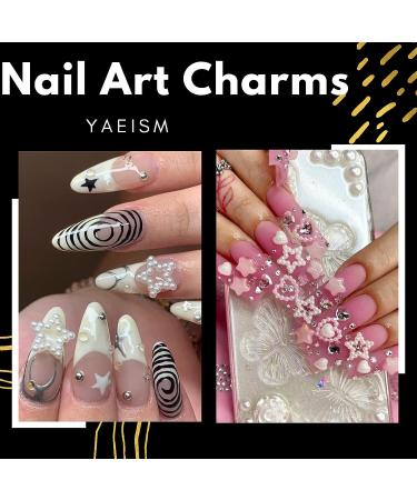 YAEISM 550Pcs Creamy White Pearl 3D Nail Charms - Assorted Shapes for Nail Art and Jewelry DIY - Buy Online on SooperMarket.com